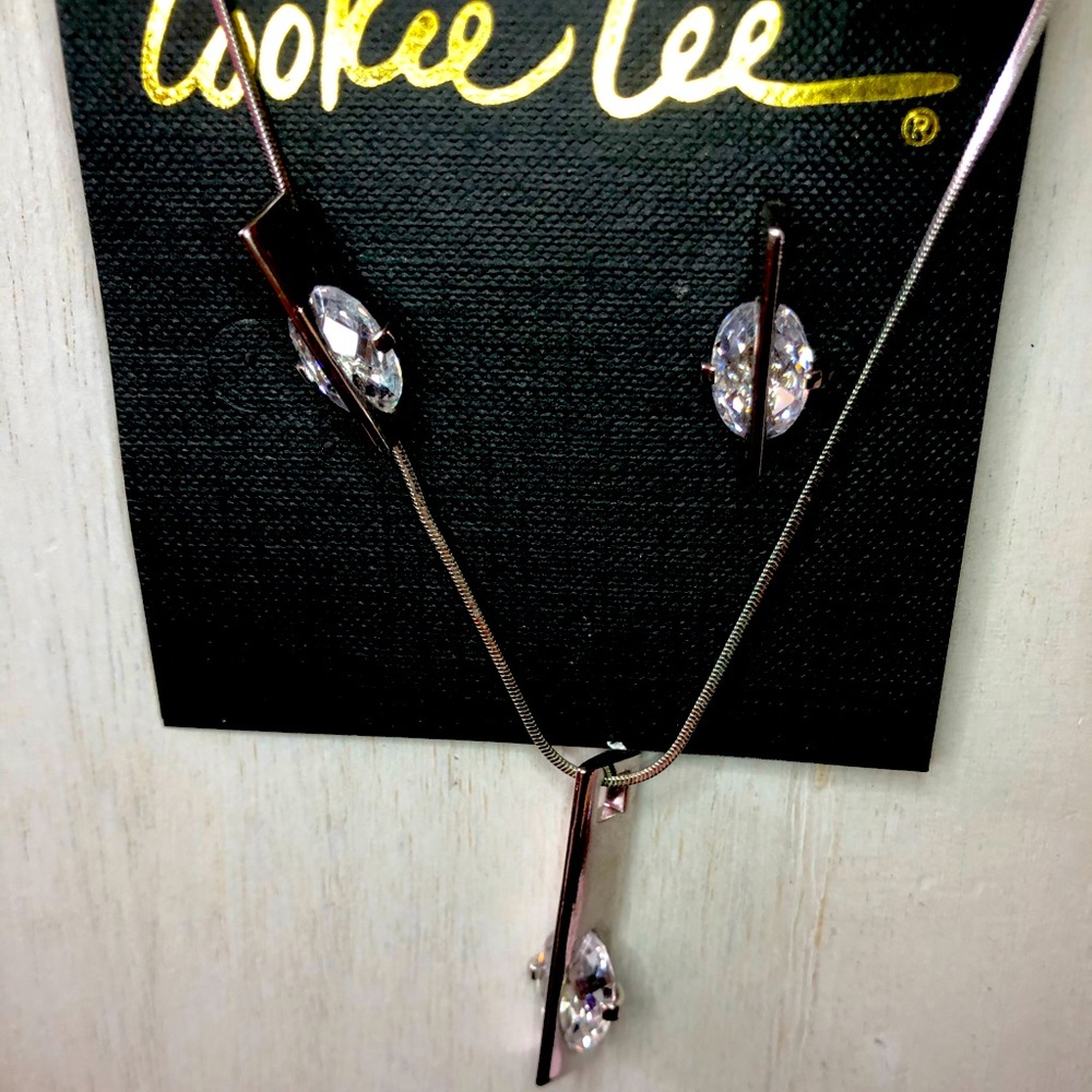 Cookie Lee cubic zirconium necklace and earrings